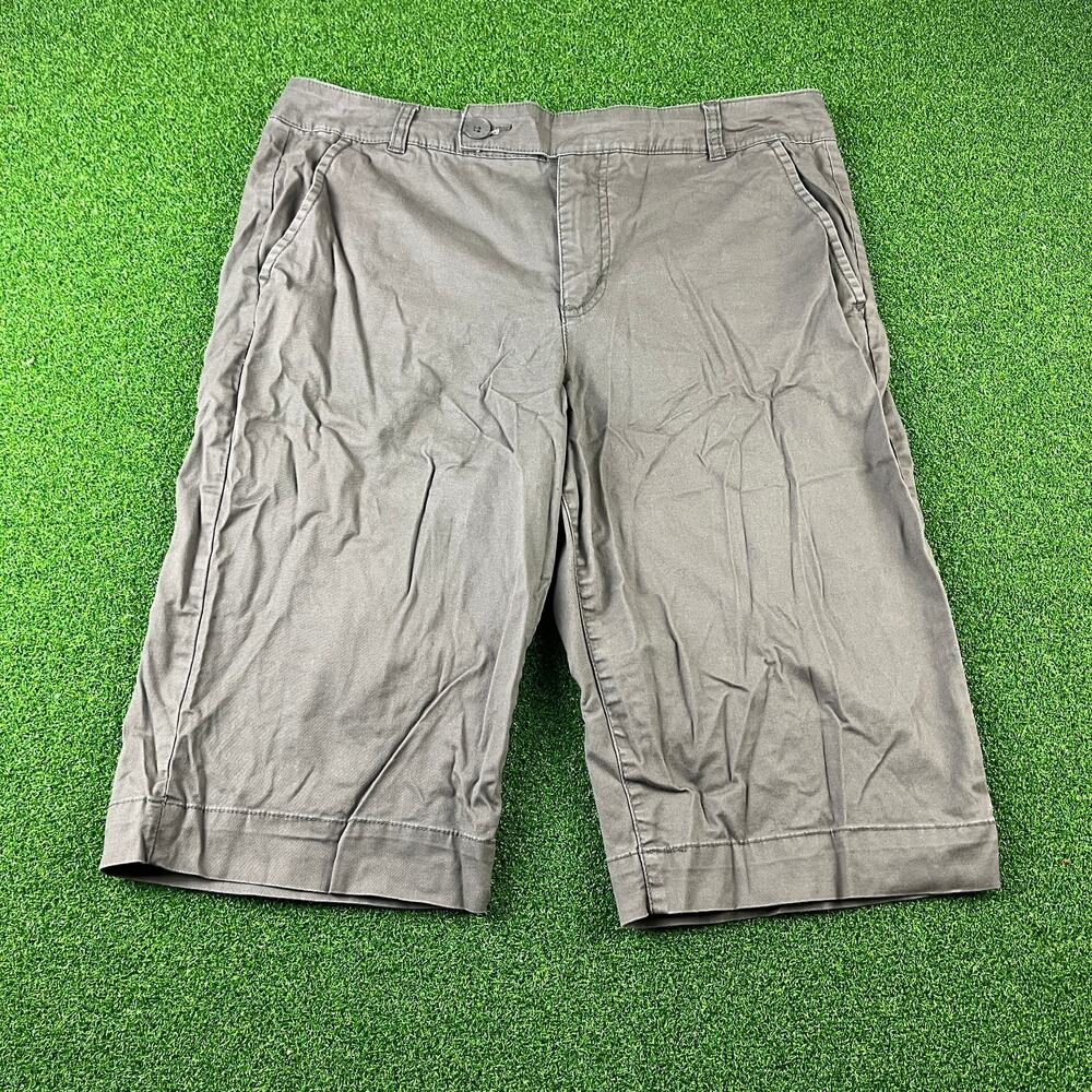 Bandolino Women’s Chino Bermuda Shorts Khaki Tan Size 12 Low Rise Casual